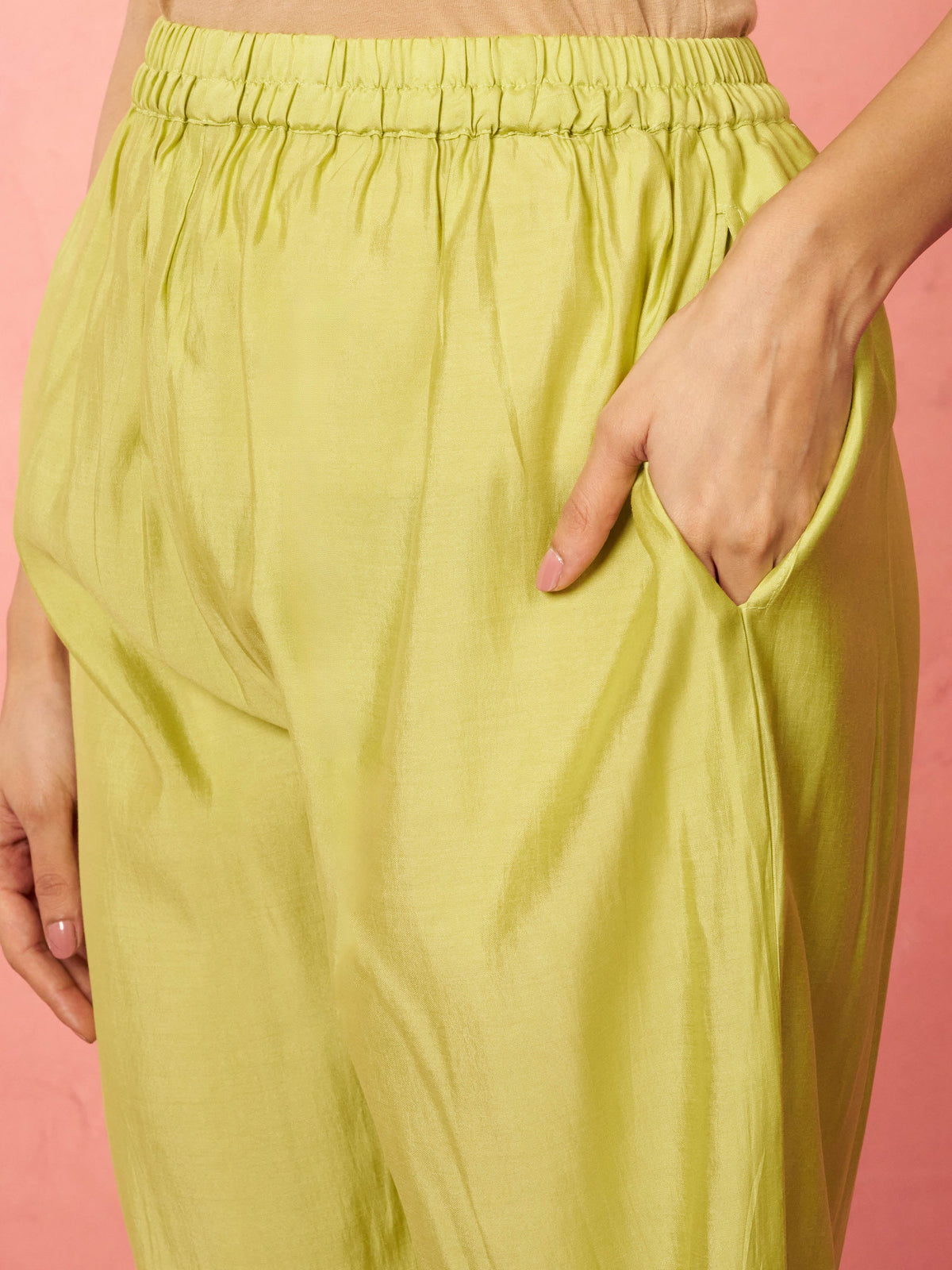 Women's Mint Green Silk Anarkali Kurta Set