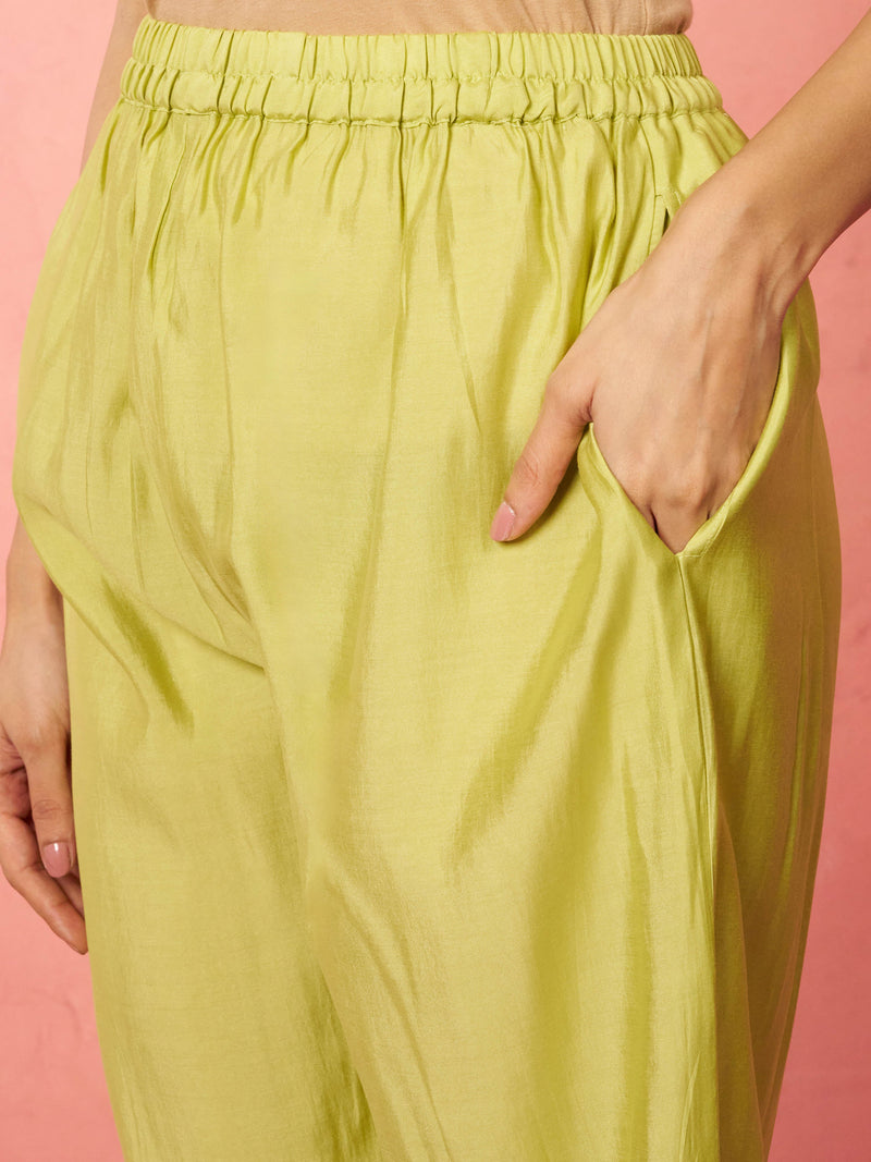 Women's Mint Green Silk Anarkali Kurta Set