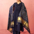 Women's Navy Blue Rayon Anarkali Kurta Set