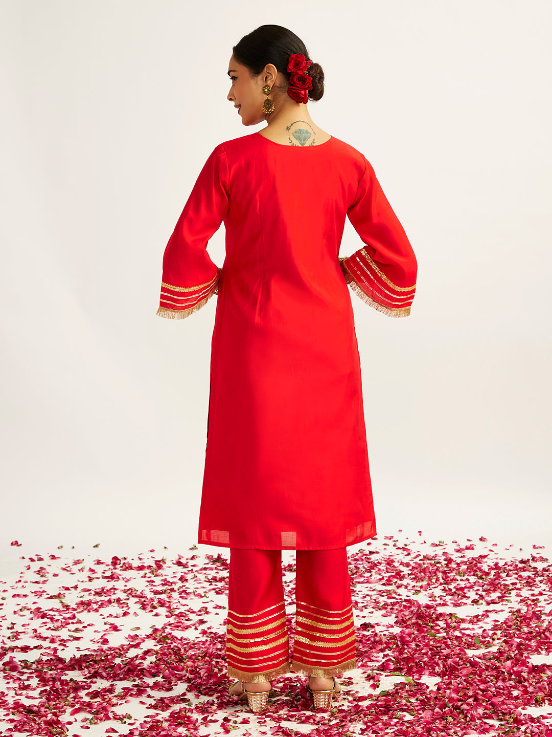 Women's Red Kurta Set