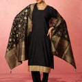 Women's Black Cotton Straight Kurta Set