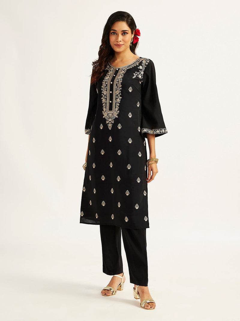 Women's Black Kurta Set