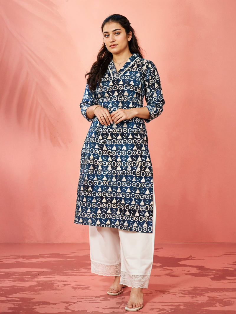 Women's White Cotton Palazzo Pants