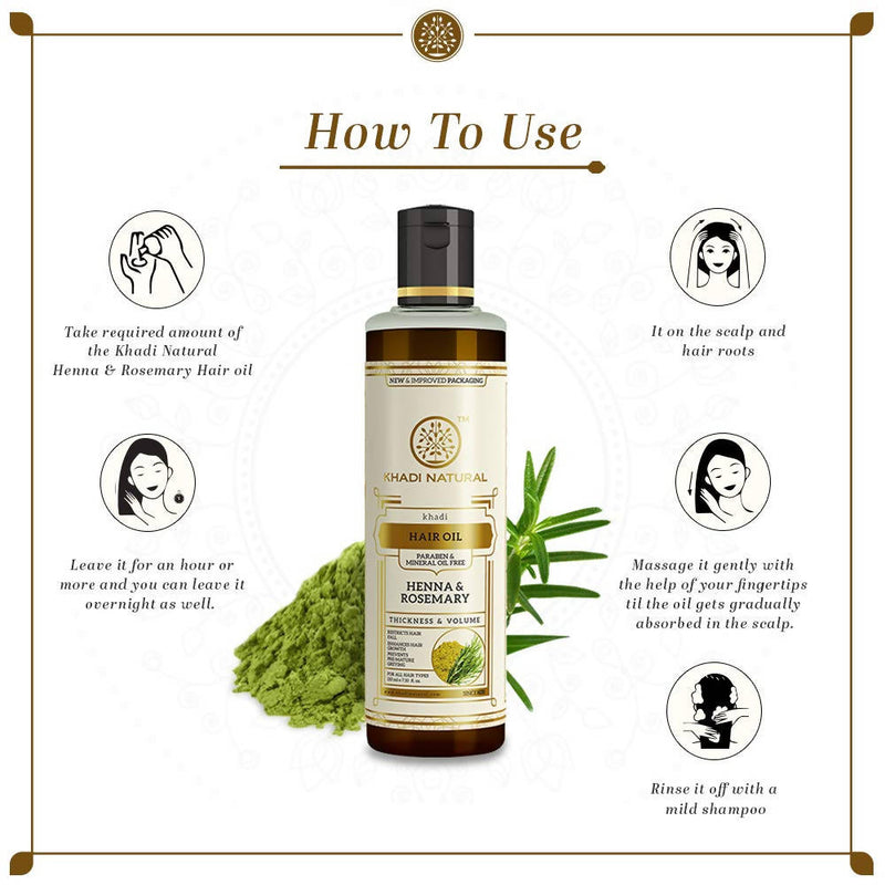 Khadi Natural Henna & Rosemary Herbal Hair Oil
