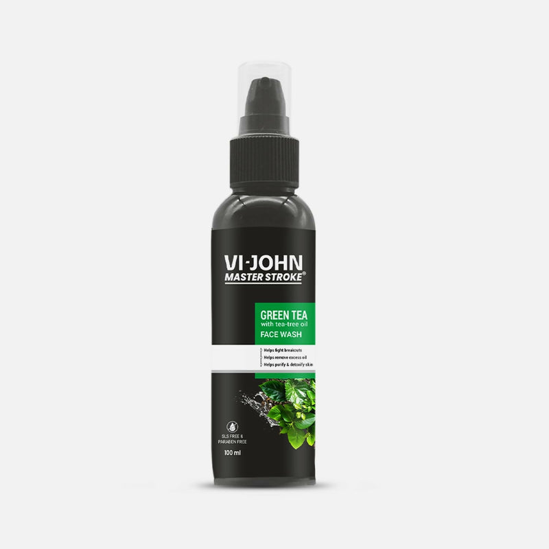 VI-JOHN Master Stroke Green Tea Face Wash Brightening Skin And Improving Texture For All Skin Type