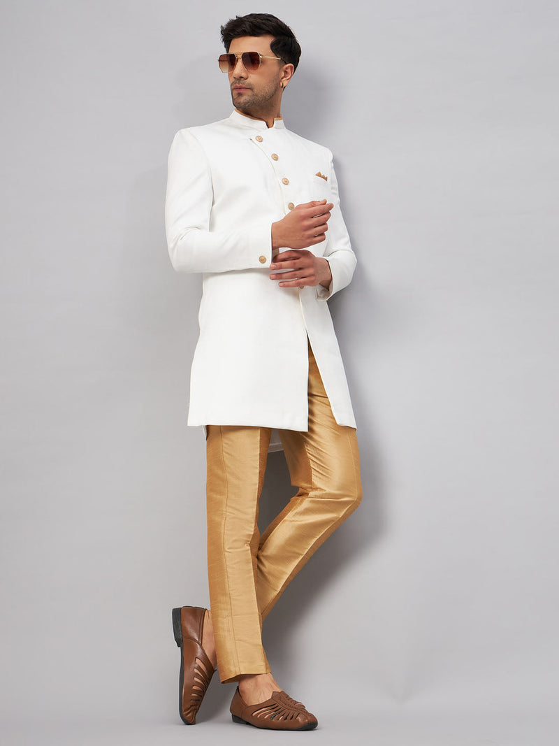 Men's White Indo Western Set