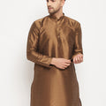 Men's Coffee Cotton Silk Blend Kurta