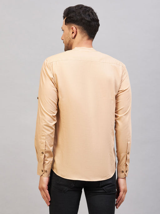 Men's Chiku Brown Short Cotton Kurta