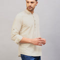 Men's Light Green Short Cotton Kurta