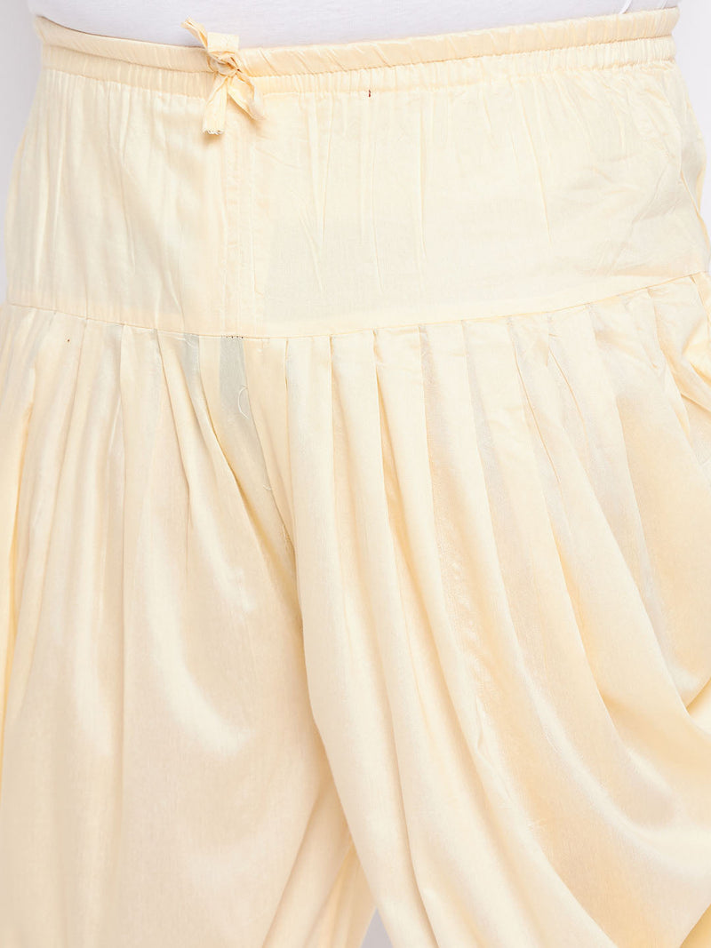 Men's Plus Size Gold Zari Weaved Nehru Jacket With Curved Kurta Dhoti Set