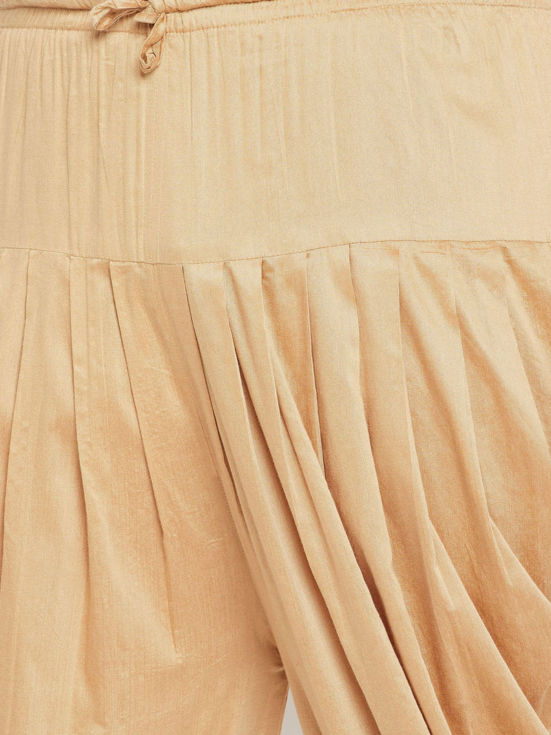 Men's Plus Size Rose Gold And Navy Blue Silk Blend Jacket Kurta Dhoti Pant Set