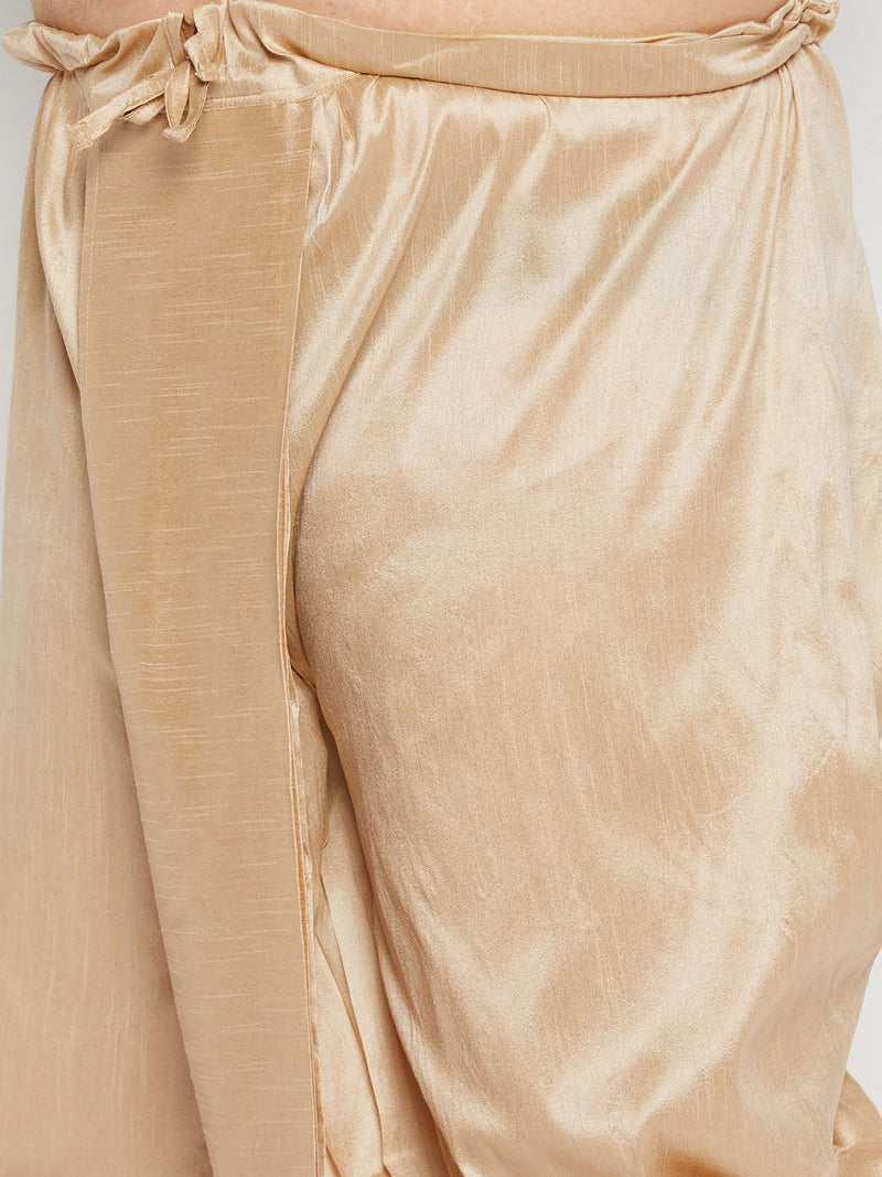 Men's Plus Size Maroon Zari Weaved Kurta Dhoti Set