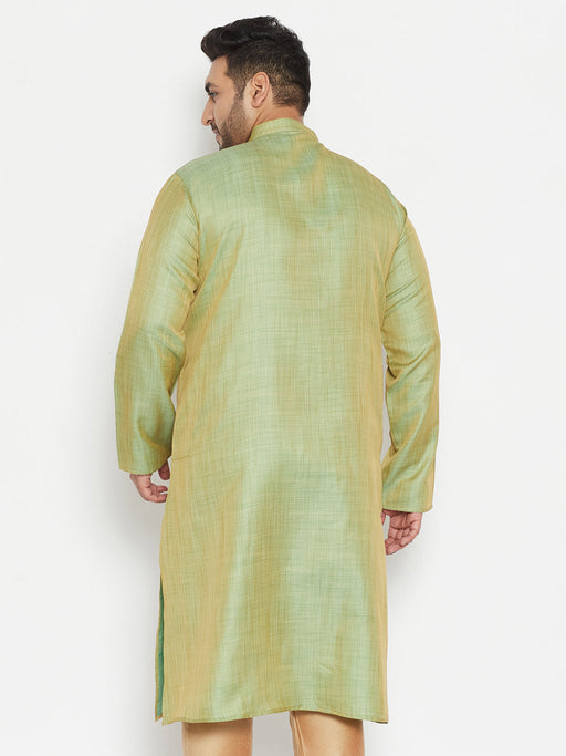 Men's Plus Size Mint Green Viscose Blend Kurta