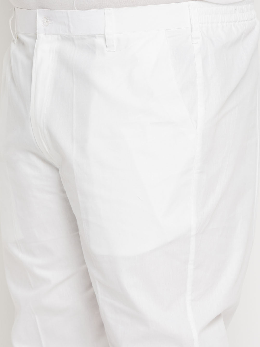 Men's Plus Size Yellow Chikankari Embroidered Kurta And White Cotton Pant Style Pyjama Set