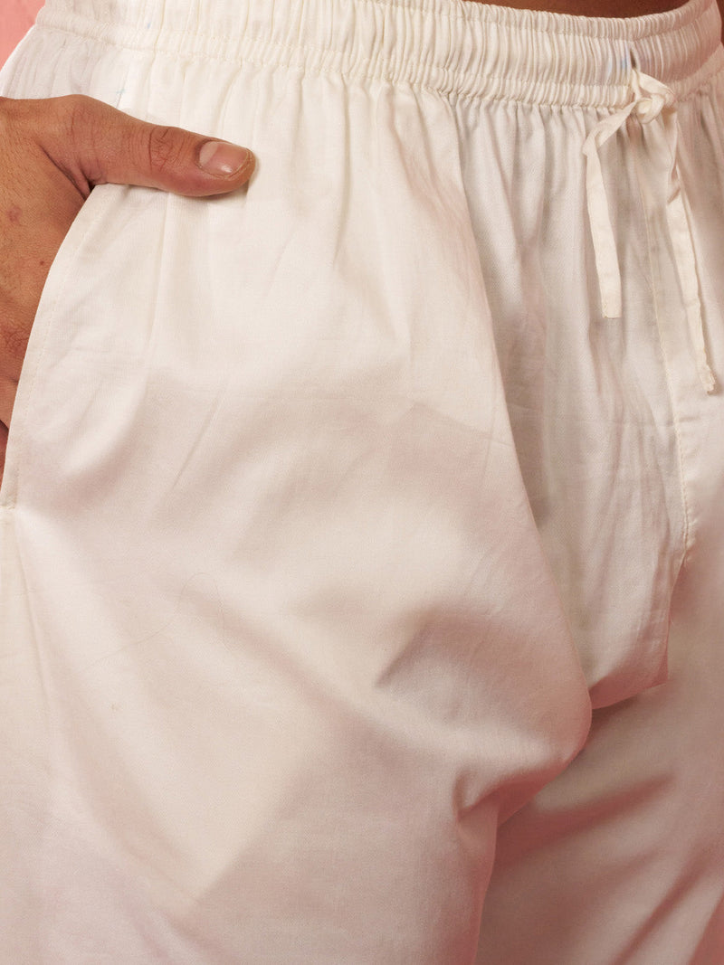 Men's Green Bandhani Kurta with Cream Pyjama