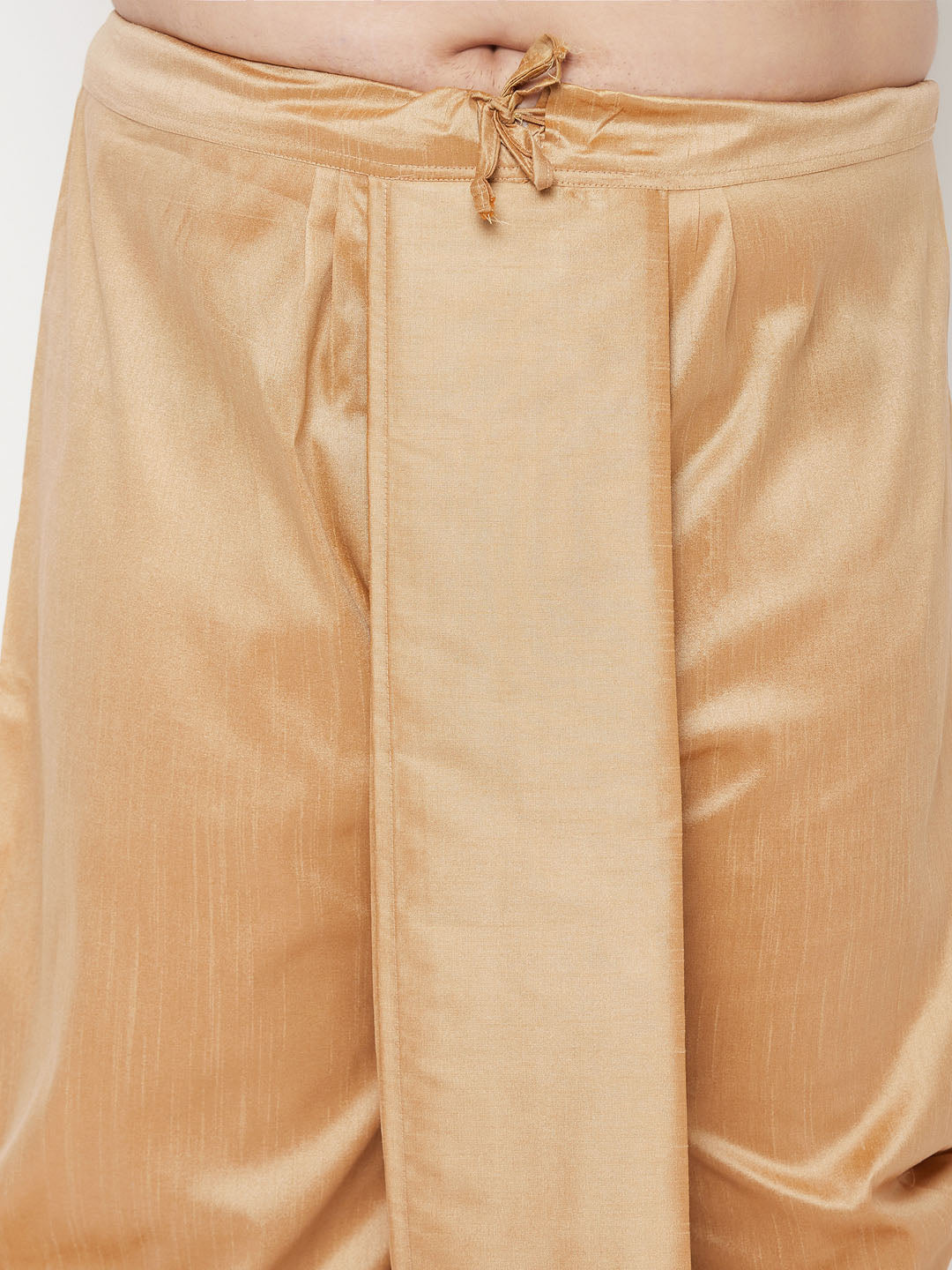 Men's Plus Size Rose Gold Silk Blend Kurta And Rose Gold Dhoti Set