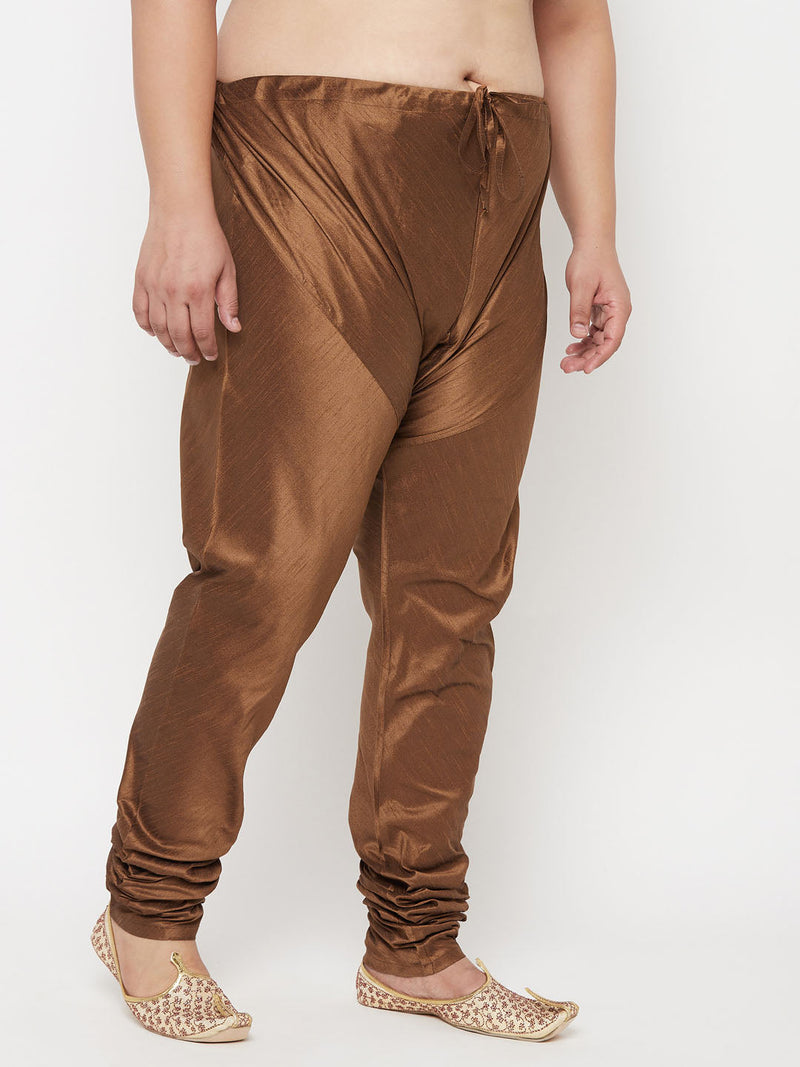 VASTRAMAY Men's Plus Size Coffee Cotton Silk Blend Pyjama