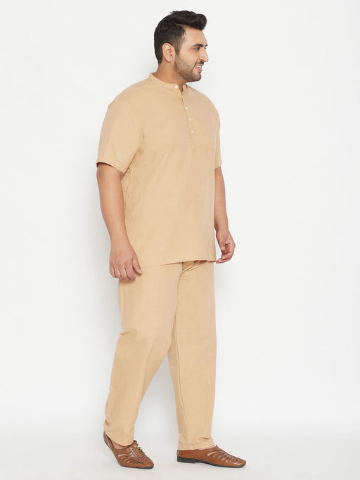 Plus Size Men's Work From Home Kurta And Salwar Set