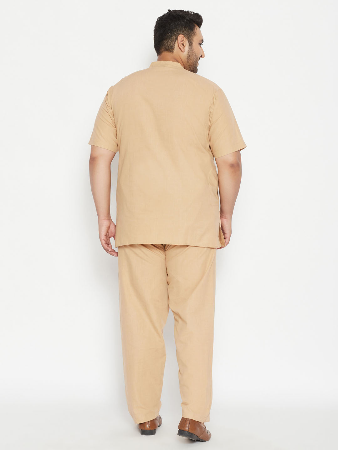 Plus Size Men's Work From Home Kurta And Salwar Set