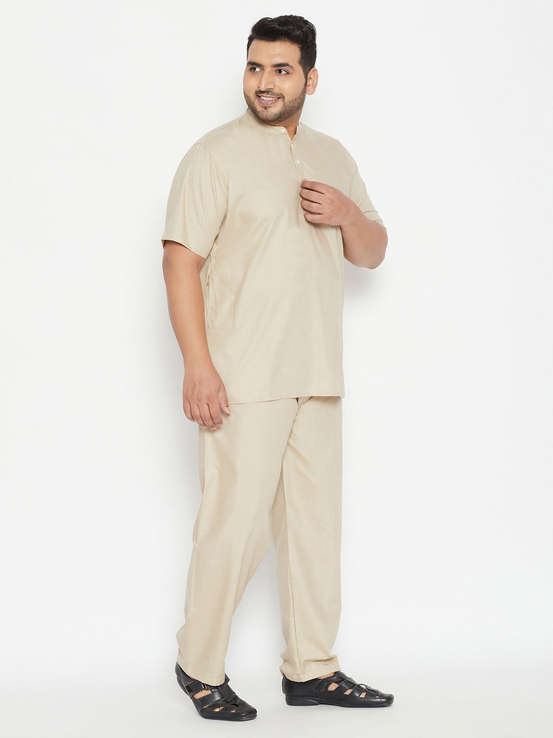 Men's Plus Size Work From Home Kurta And Salwar Set