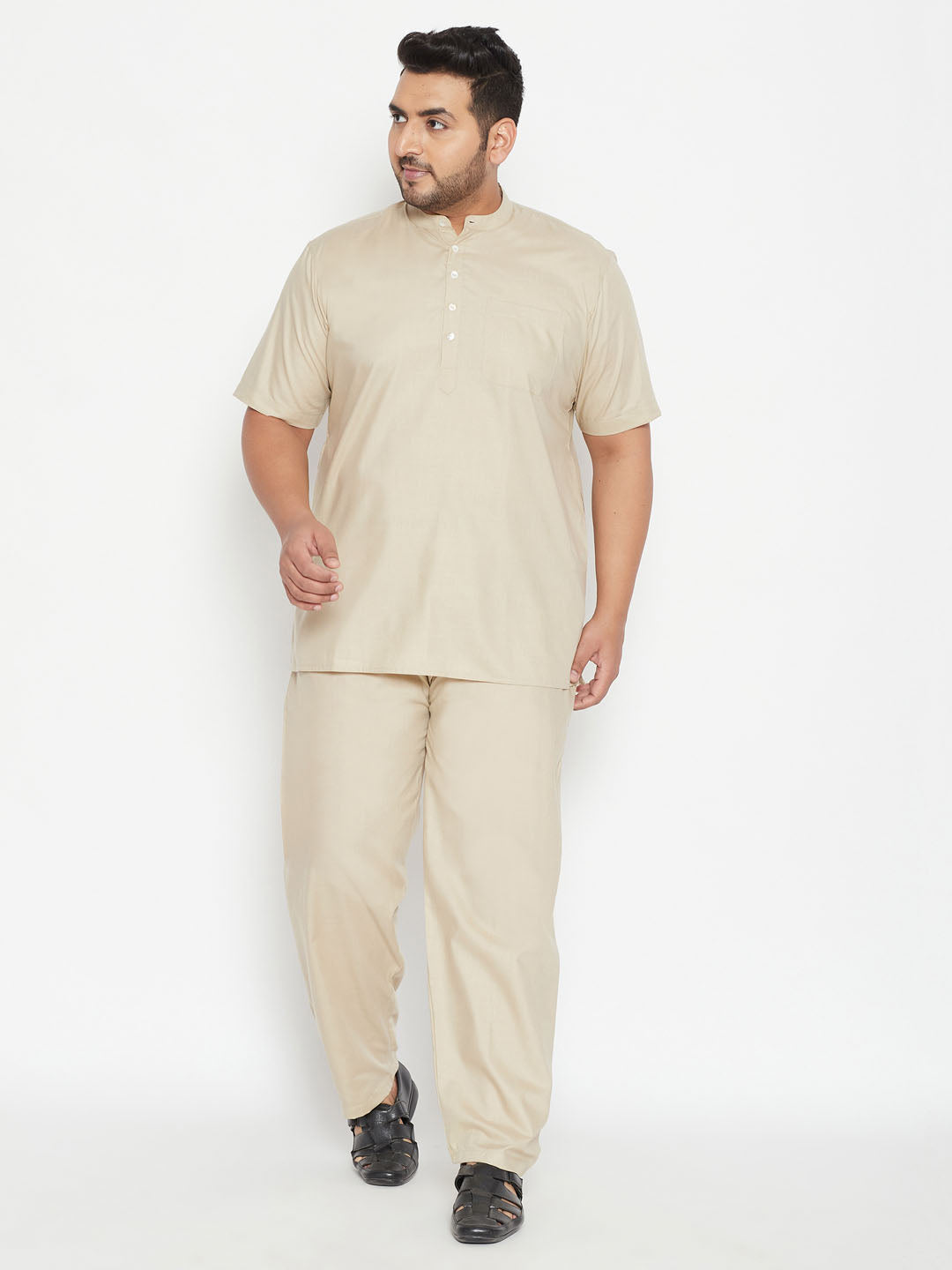 Men's Plus Size Work From Home Kurta And Salwar Set