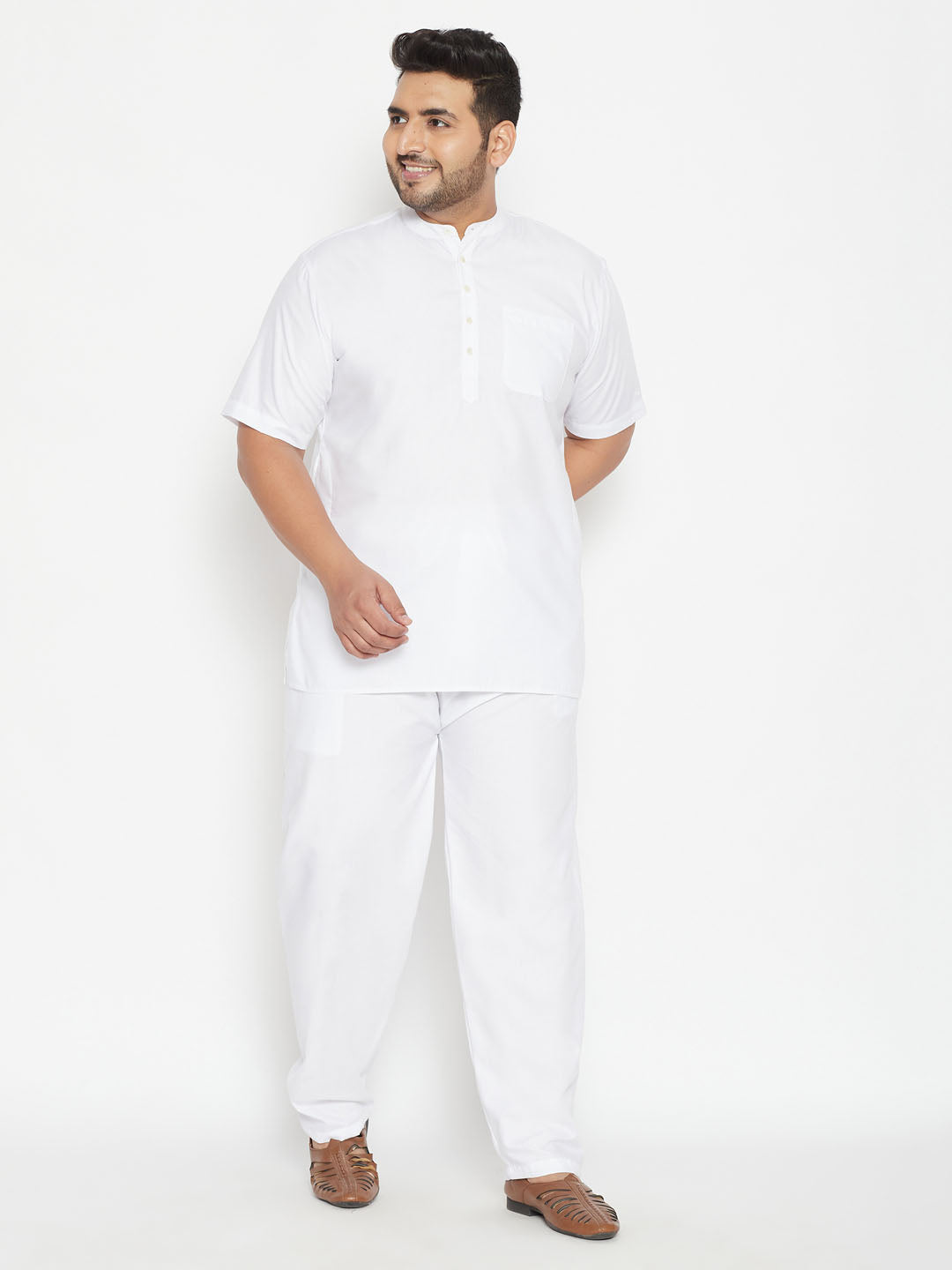 Men's Plus Size Work From Home Kurta And Salwar Set