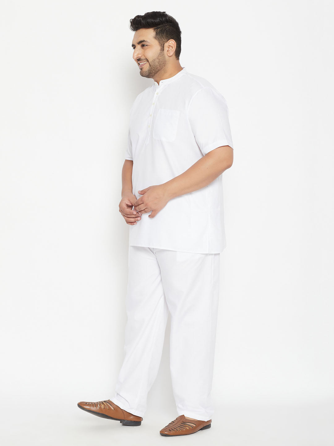 Men's Plus Size Work From Home Kurta And Salwar Set