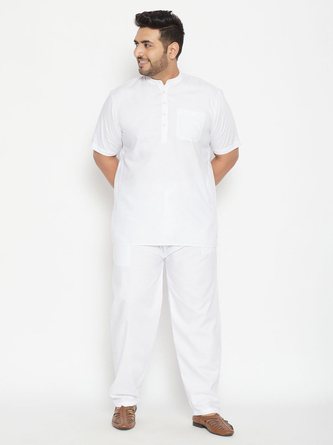 Men's Plus Size Work From Home Kurta And Salwar Set
