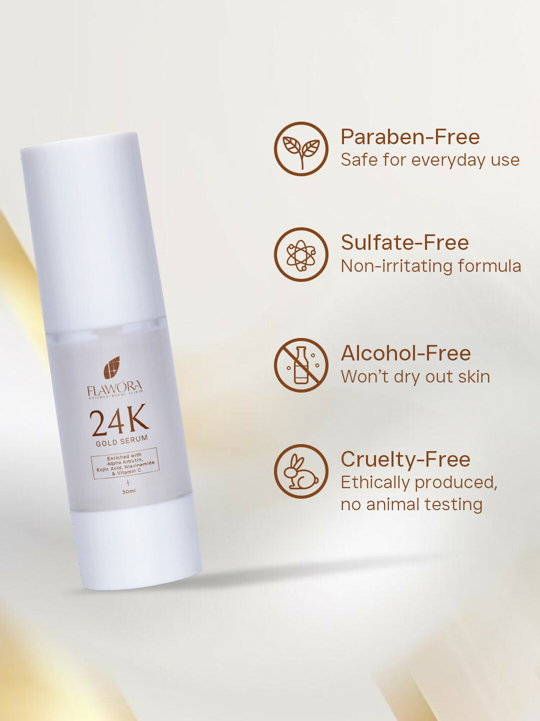 Flawora D-Tan Lotion, Anti Acne Serum And Gold Face Serum Combo