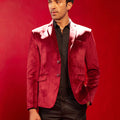 Men's Maroon Velvet Fancy Blazer