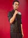 Men's Black Sequince Nehru Jacket