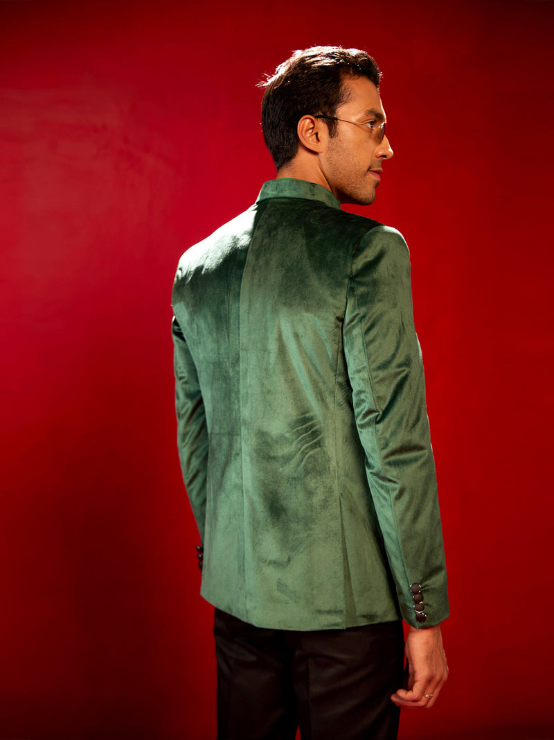 Men's  Green Velvet Jodhpuri