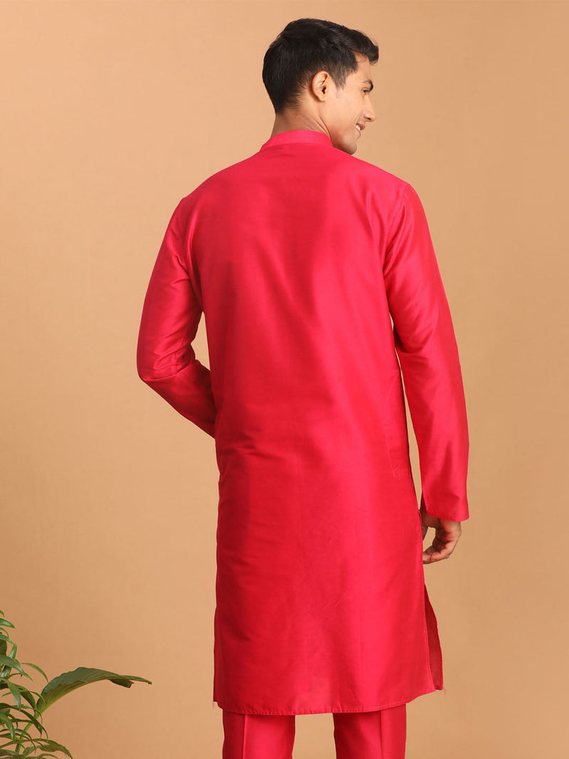 Men's Valentino Pink Viscose Kurta