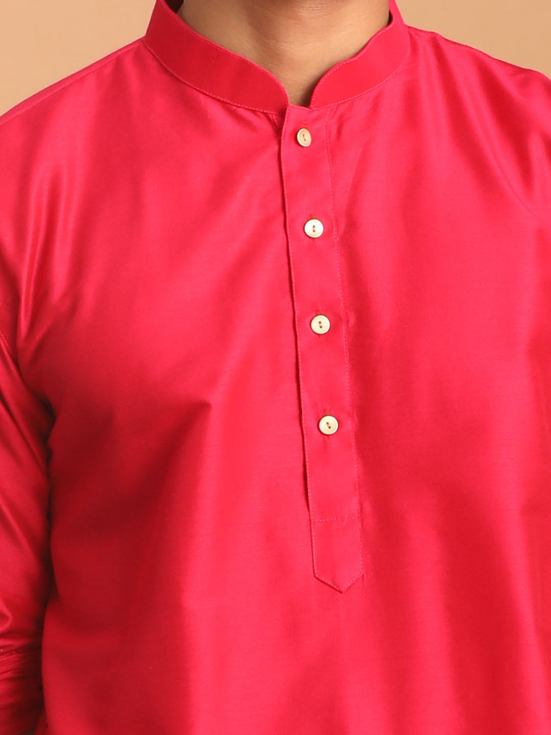 Men's Valentino Pink Viscose Kurta
