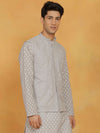 Men's Gray Cotton Nehru Jacket