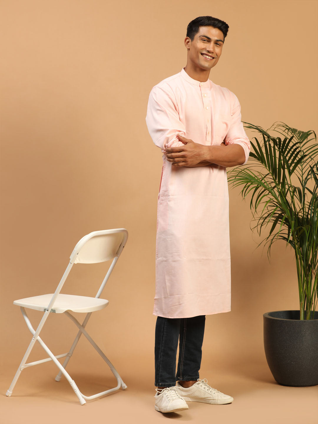 Men's Orange Organic Cotton Kurta