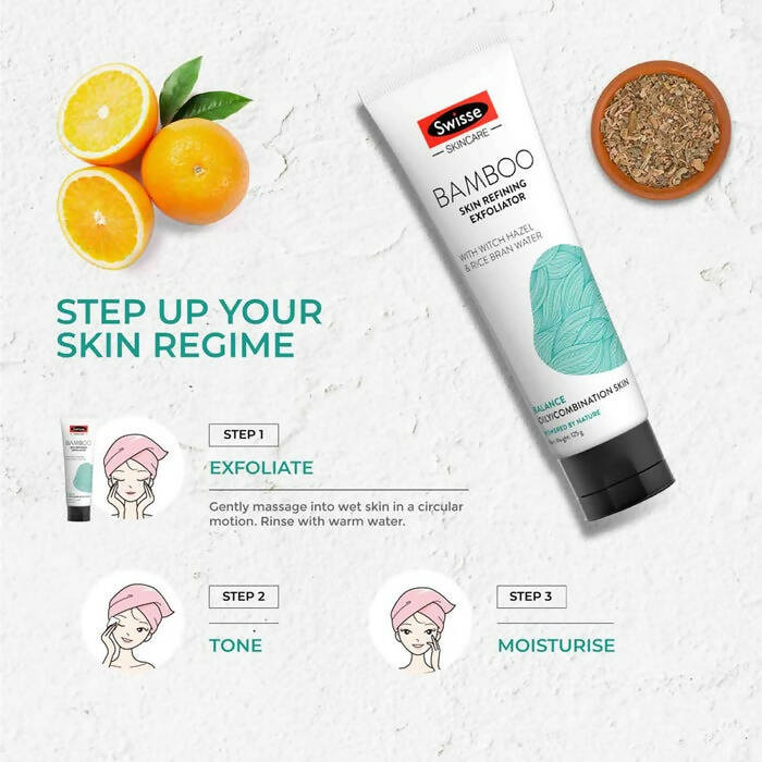 Swisse Skincare Bamboo Skin Refining Exfoliator With Witch Hazel & Rice Bran Water