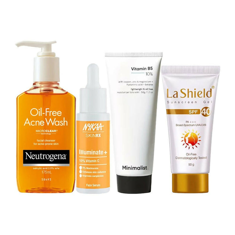 BUY3X CSMS (Cleanser, Serum, Moisturizer, Sunscreen) Combo For Oily Skin