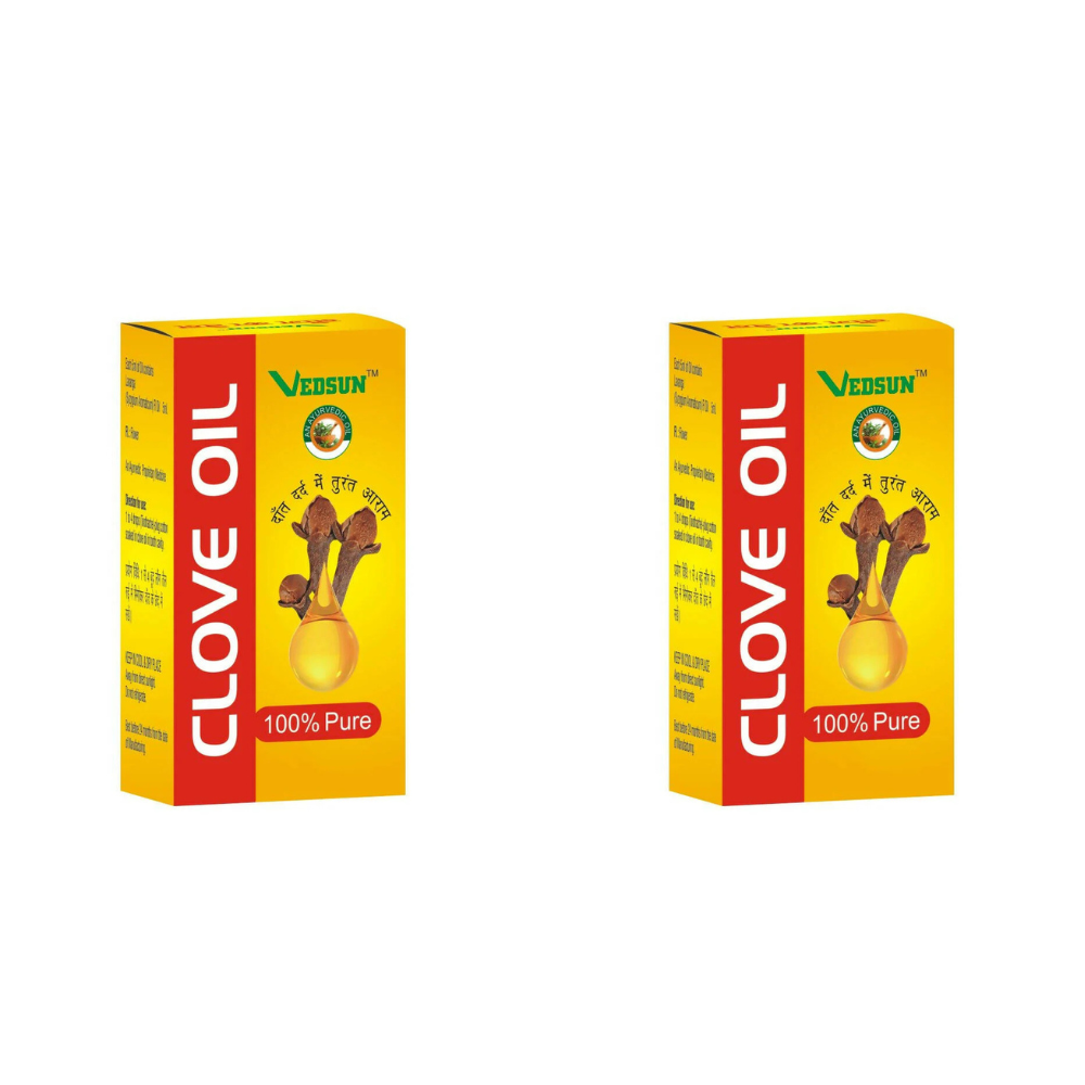 Two boxes of Versun Clove Oil on a white background