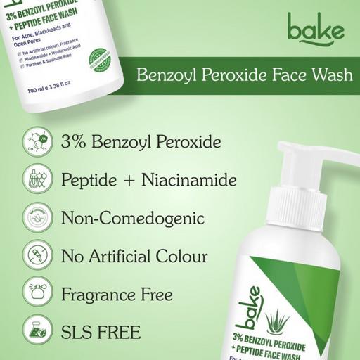 Bake 3% Benzoyl Peroxide Face Wash with Peptides