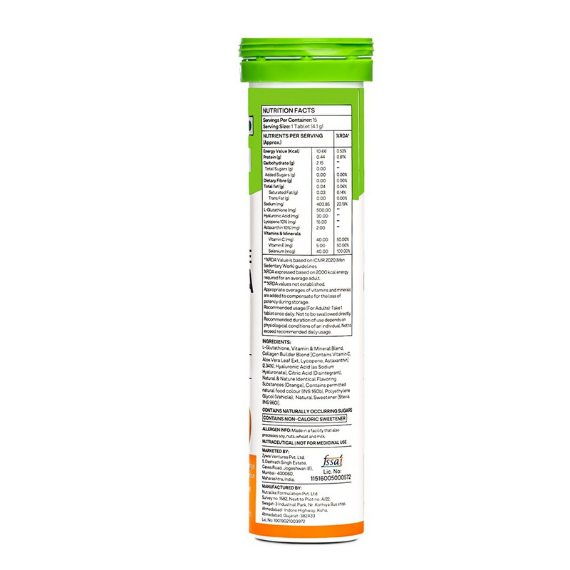 OZiva Bioactive Gluta Fizzy (L-Glutathione) Tablets