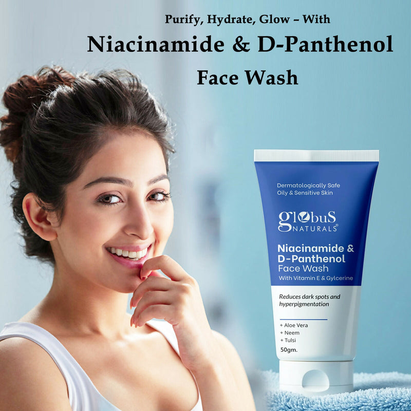 Globus Naturals Niacinamide & D-Panthenol Face Wash with Vitamin E & Glycerine