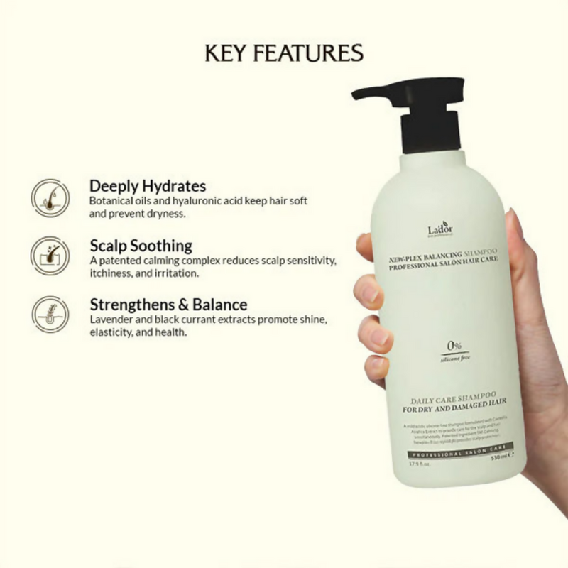La'dor Newplex Balancing Shampoo - Scalp Soothing Korean Shampoo for Dry Hair