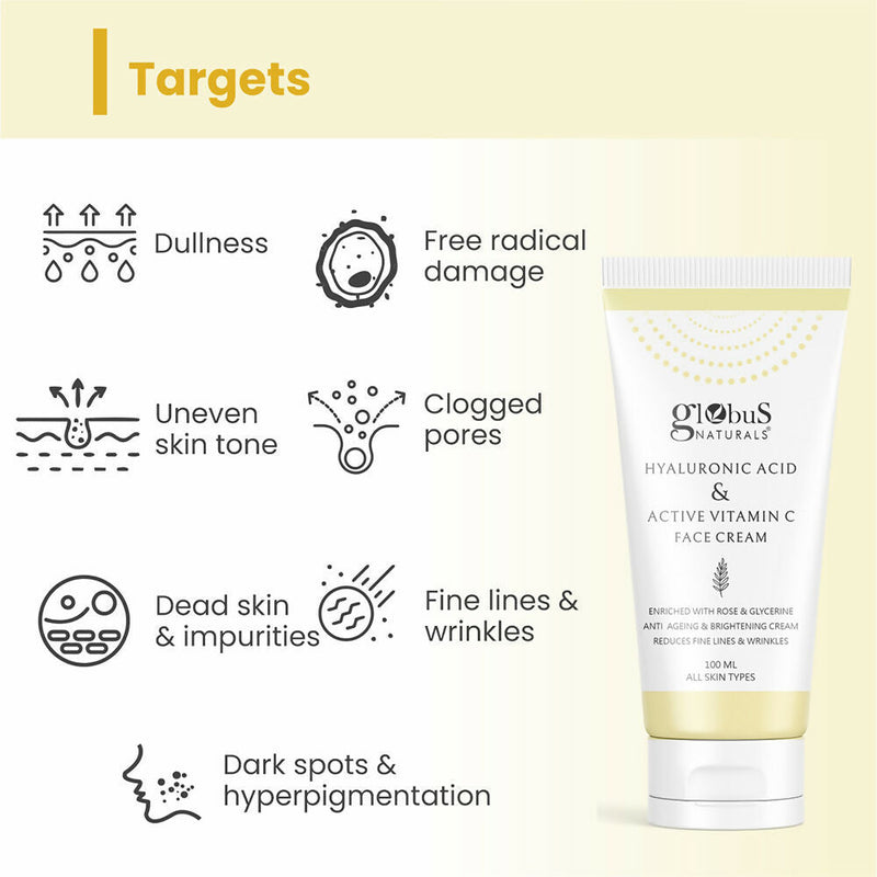 Globus Naturals Hyaluronic Acid & Vitamin C Anti Ageing Face Cream