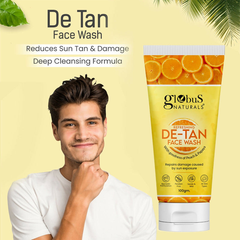 Globus Naturals De Tan Face Wash, Suitable For All Skin Types