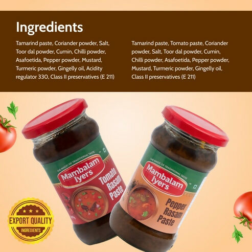 Mambalam Iyers Tomato Rasam & Pepper Rasam Paste Combo