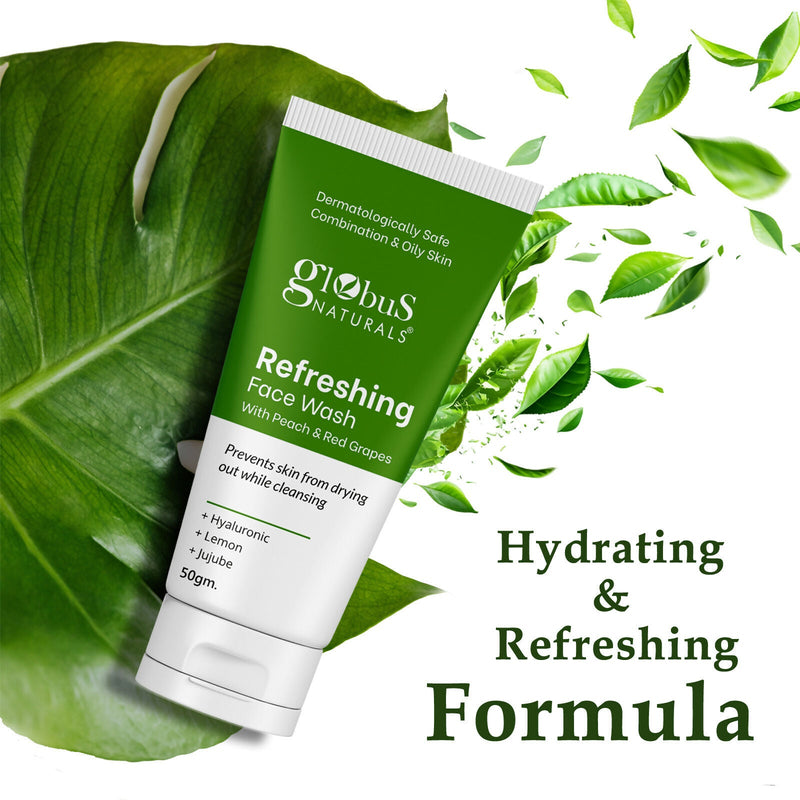 Globus Naturals Refreshing Face Wash with Peach & Red Grapes