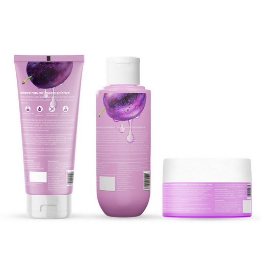 PLIX The Plant Fix Jamun Active Acne Regime With Cleanser, Body Wash & Moisturizer