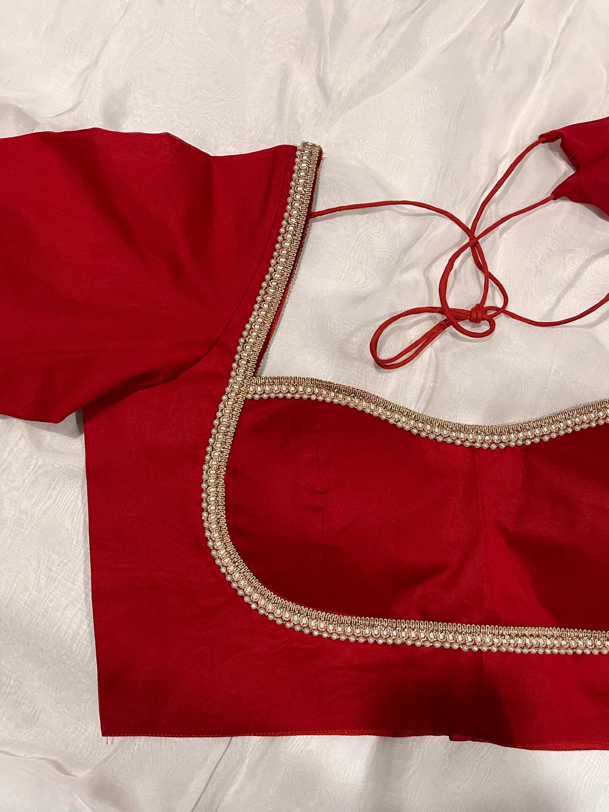 Red Chiffon Blouse
