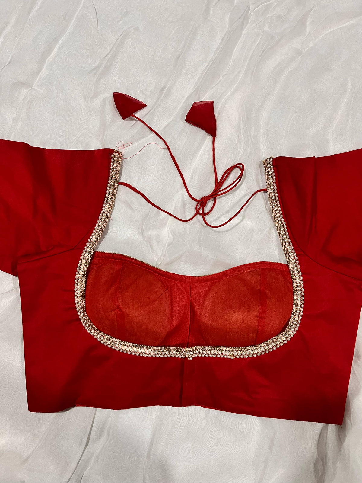 Red Chiffon Blouse